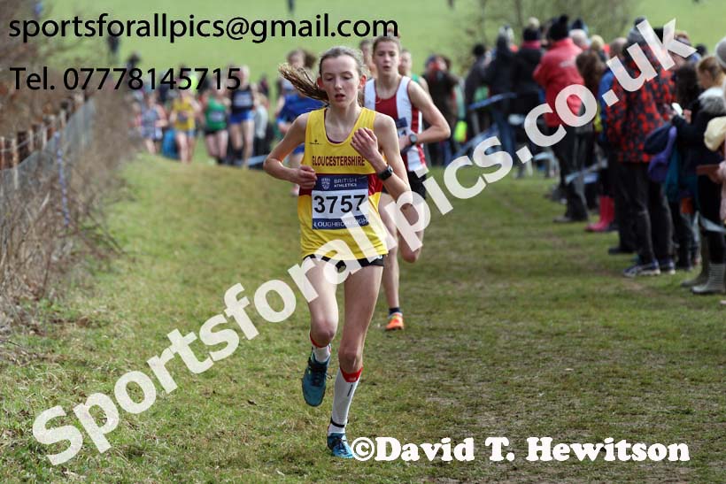 Girls under-15s 2019 British Athletics Inter Counties Cross Country, Prestwood Hall, Loughborough. Photo:  David T. Hewitson/Sports for All Pics